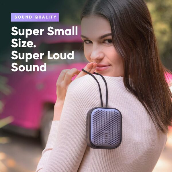 Mivi Roam 2 Bluetooth Speakers wireless-5W Portable Speaker,24 Hours Playtime,Powerful Bass, Wireless Stereo Speaker with Studio Quality Sound,Waterproof, Bluetooth 5.0 and in-Built Mic, Made In India - Image 4